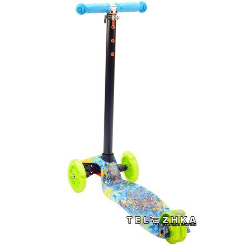 Самокат детский ScooteX Scooter Maxi 3D Print Aqua