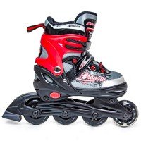 Роликовые коньки раздвижные SkateX Caroman V2 31-35 красно-серебристый