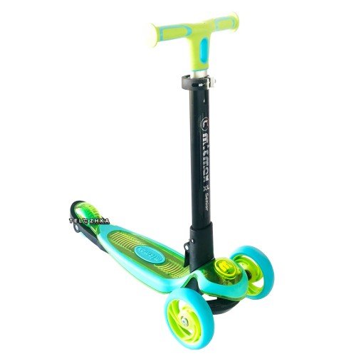 Самокат детский ScooteX Triple черно-зеленый