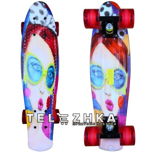 Скейт пенни борд SkateX Penny Sunny Girl 22"