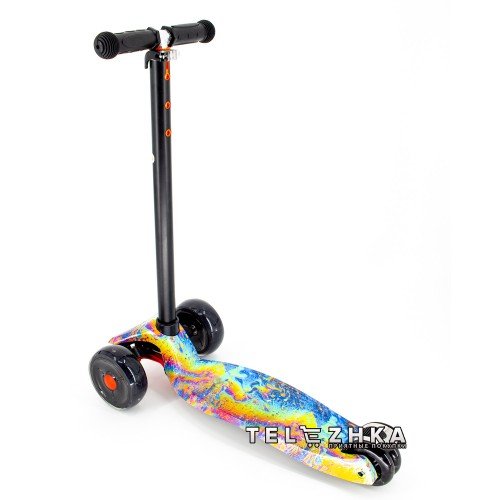 Самокат детский ScooteX Maxi 3D Print Plus Aqua