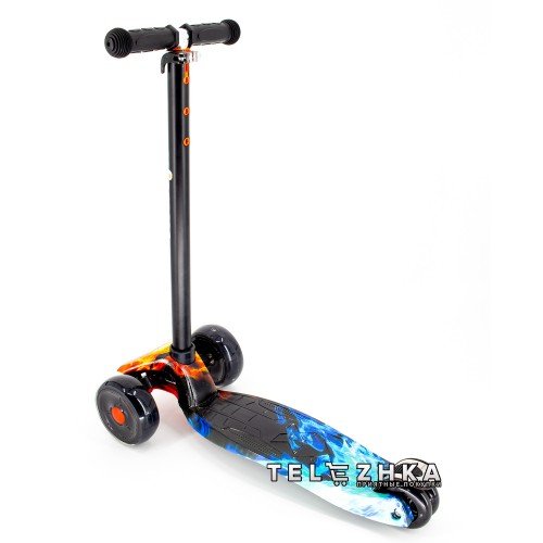 Самокат детский ScooteX Maxi 3D Print Plus Fire and Ice