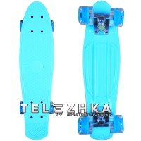 Скейт пенни борд SkateX Penny MultiColor бирюзовый 22"