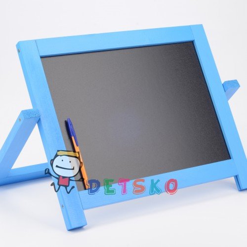 Мольберт и магнитная доска для рисования 40х30 Двухсторонний Голубой