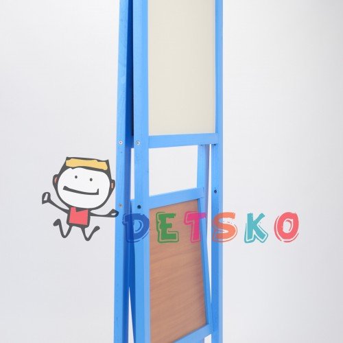 Мольберт и магнитная доска для рисования 50х40х100 Двухсторонний Голубой