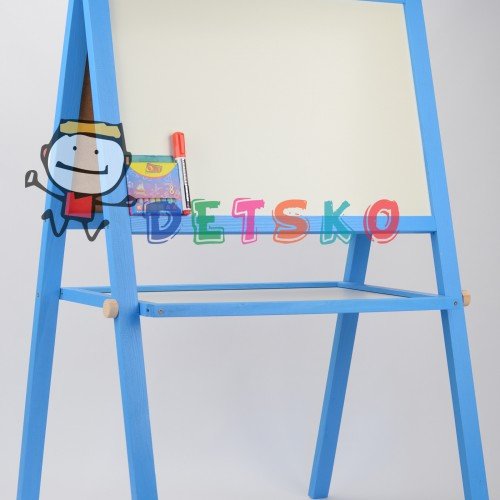 Мольберт и магнитная доска для рисования 60х40х100 Двухсторонний Голубой