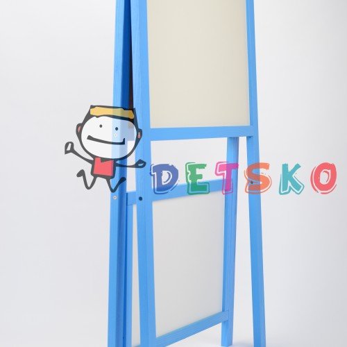 Мольберт и магнитная доска для рисования 60х40х100 Двухсторонний Голубой