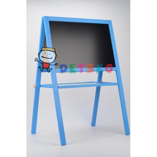 Мольберт и магнитная доска для рисования 60х40х100 Двухсторонний Голубой