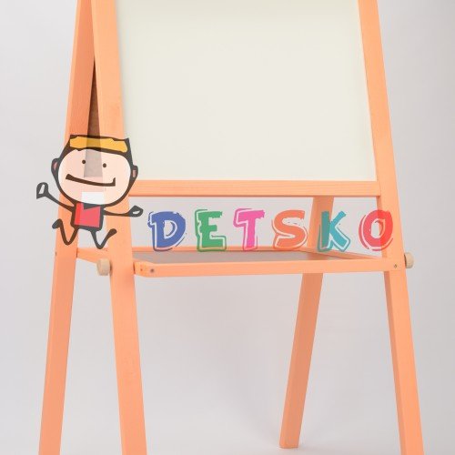 Мольберт и магнитная доска для рисования 60х40х100 Двухсторонний Оранжевый