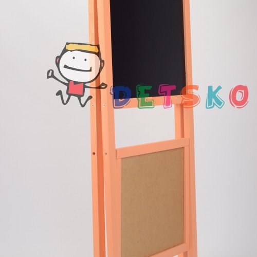 Мольберт и магнитная доска для рисования 60х40х100 Двухсторонний Оранжевый
