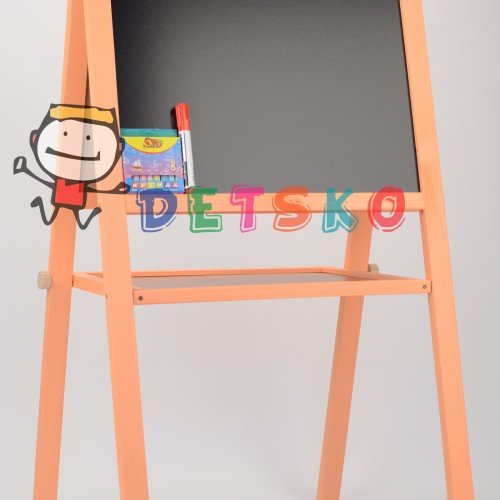 Мольберт и магнитная доска для рисования 60х40х100 Двухсторонний Оранжевый
