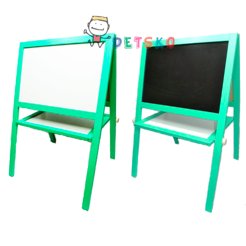 Мольберт и магнитная доска для рисования 60х40х100 Двухсторонний Салатовый