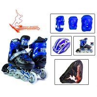Роликовые коньки раздвижные Scale Sports Combo 28-33 с комплектом защиты синий