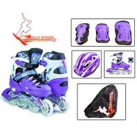 Роликовые коньки раздвижные Scale Sports Combo 34-37 с комплектом защиты фиолетовый