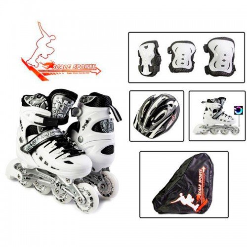 Роликовые коньки раздвижные Scale Sports Combo 34-37 с комплектом защиты розовый