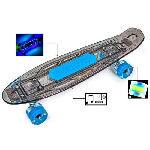 Скейт пенни борд Fish Light Music Black