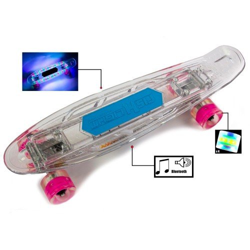 Скейт пенни борд Fish Light Music Clear