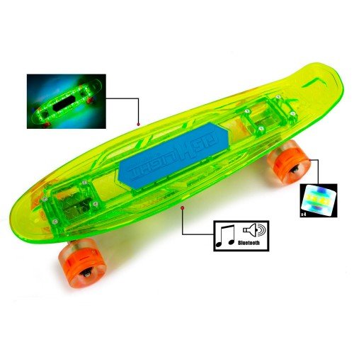 Скейт пенни борд Fish Light Music Green