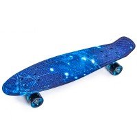 Скейт пенни борд SkateX Nickel Mix Led Asteroid