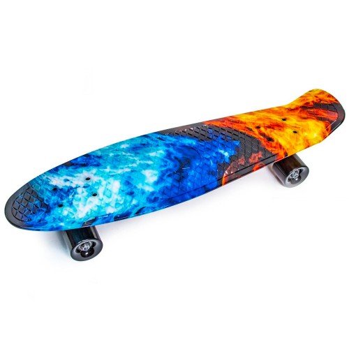 Скейт пенни борд SkateX Nickel Mix Led Fireball