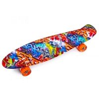 Скейт пенни борд SkateX Nickel Mix Led Graffiti