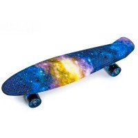 Скейт пенни борд SkateX Nickel Mix Led Space