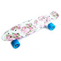 Скейт пенни борд SkateX Penny Sunny Pink Flowers 22"