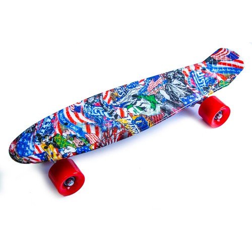 Скейт пенни борд SkateX Penny Sunny USA 22"