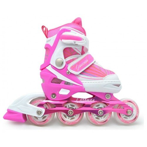 Роликовые коньки раздвижные SkateX Caroman 36-40 Розовый