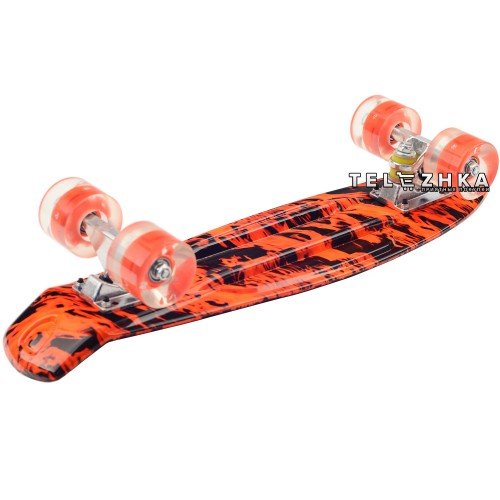Скейт пенни борд SkateX Penny Trend Fire 22"
