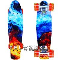 Скейт пенни борд SkateX Penny Trend Fireball 22"