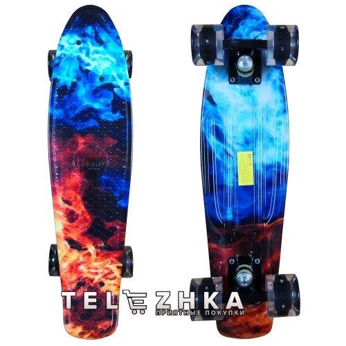 Скейт пенни борд SkateX Penny Trend Fireball 22"