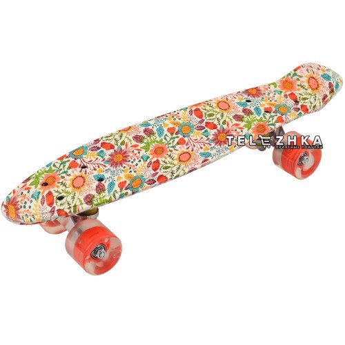 Скейт пенни борд SkateX Penny Trend Flowers 22"