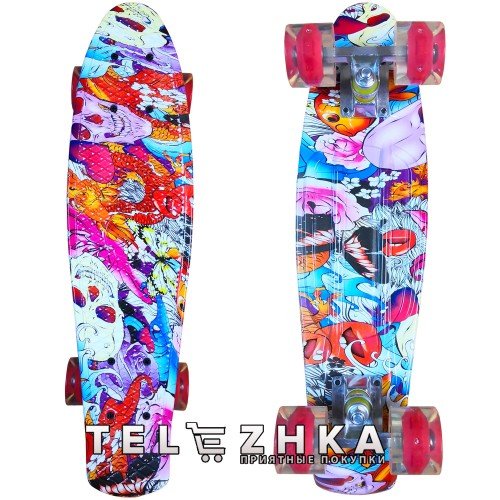 Скейт пенни борд SkateX Penny Trend Head 22"