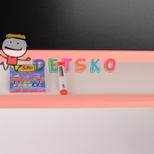 Мольберт и магнитная доска для рисования 50х40х100 Двухсторонний Розовый