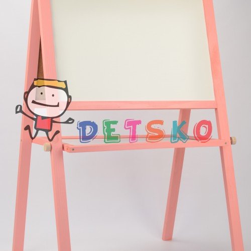 Мольберт и магнитная доска для рисования 60х40х100 Двухсторонний Розовый