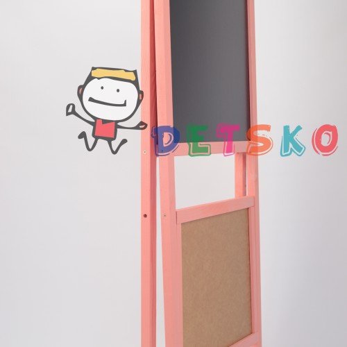 Мольберт и магнитная доска для рисования 60х40х100 Двухсторонний Розовый