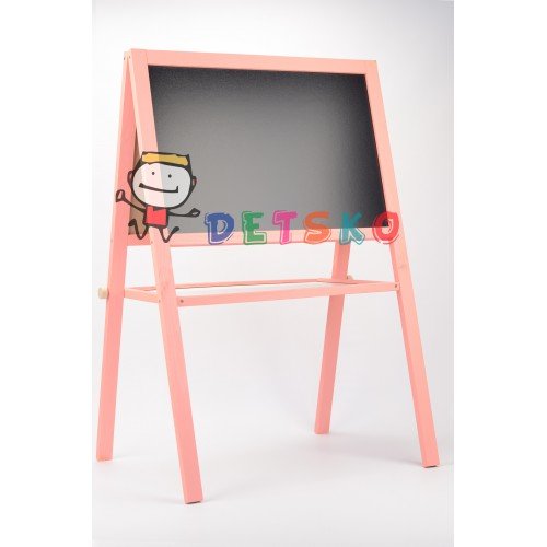 Мольберт и магнитная доска для рисования 60х40х100 Двухсторонний Розовый