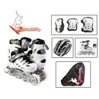 Роликовые коньки раздвижные Scale Sports Combo 34-37 с комплектом защиты белый
