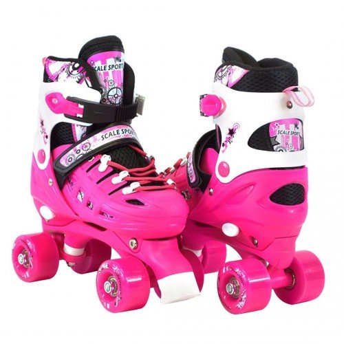 Раздвижные ролики квады Scale Sports 28-33 малиновый