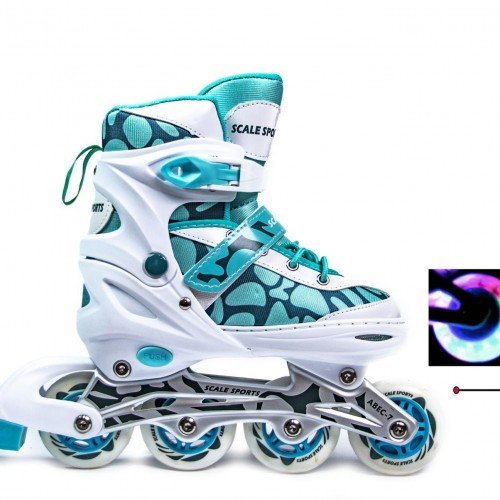 Роликовые коньки раздвижные Scale Sports LF 601B 28-33 бирюзовый