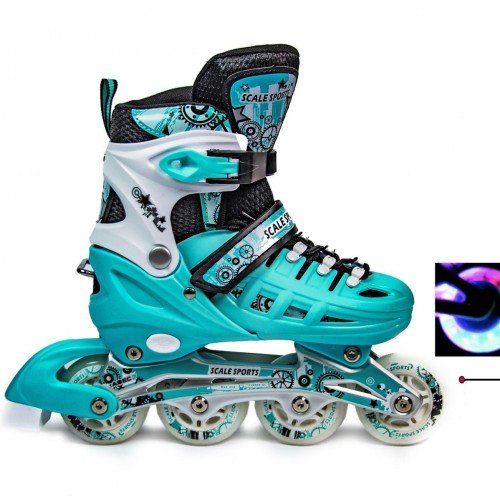 Роликовые коньки раздвижные Scale Sports LF 905 34-37 бирюзовый