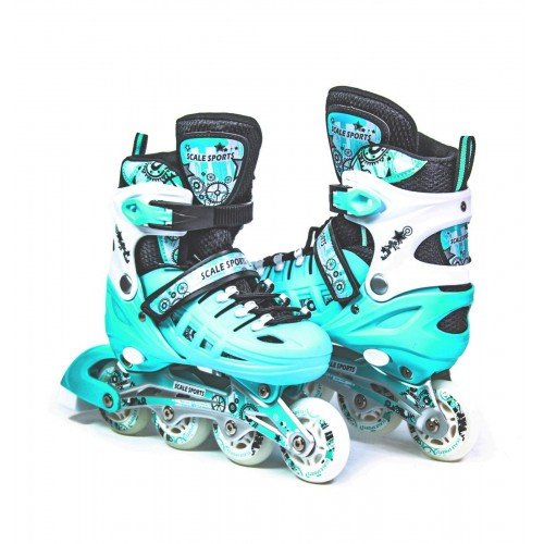 Роликовые коньки раздвижные Scale Sports LF 905 34-37 бирюзовый