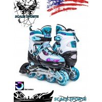 Роликовые коньки раздвижные Scale Sports LF 967 34-37 бирюзовый