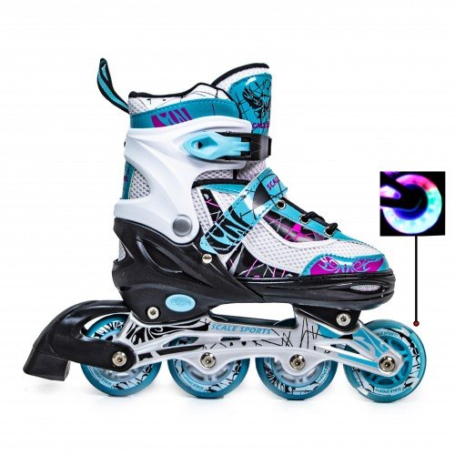 Роликовые коньки раздвижные Scale Sports LF 967 38-41 бирюзовый