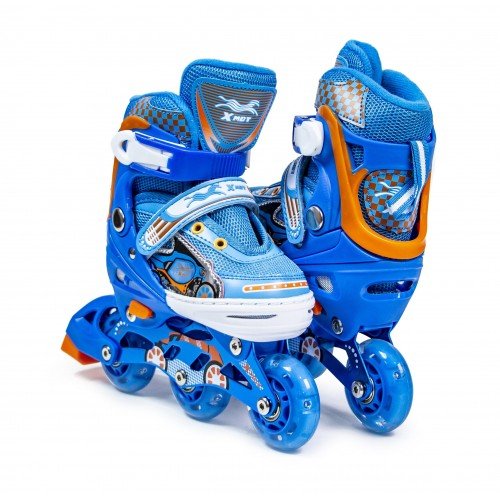 Роликовые коньки раздвижные SkateX Power 27-30 голубой