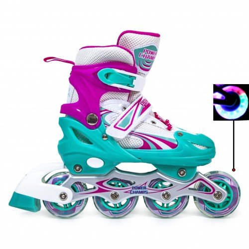 Роликовые коньки раздвижные SkateX Power 28-33 бирюзовый
