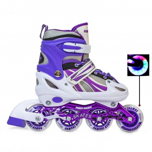 Роликовые коньки раздвижные SkateX Power 28-33 фиолетовый