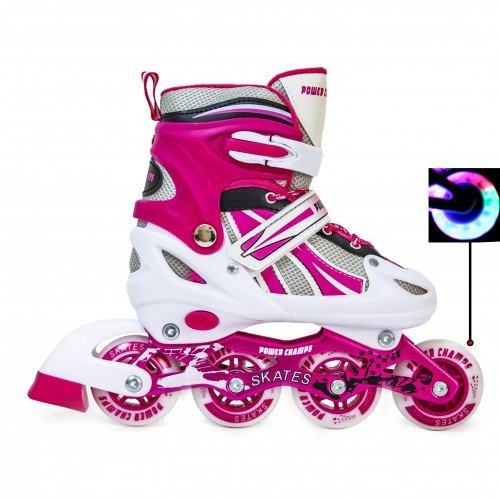 Роликовые коньки раздвижные SkateX Power 28-33 розовый