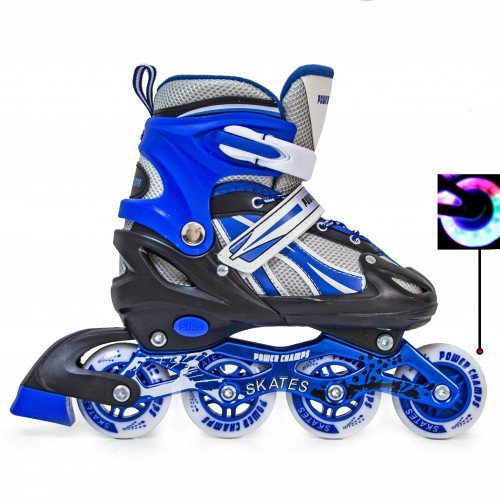 Роликовые коньки раздвижные SkateX Power 34-37 синий